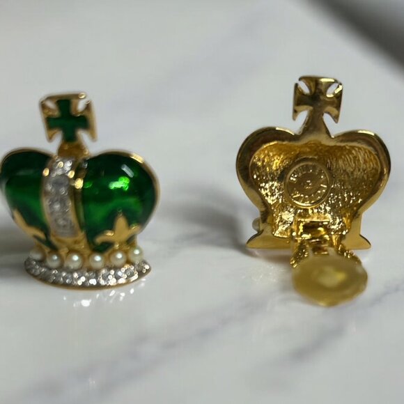 Vintage Butler&Wilson Crown Earrings - Picture 2 of 2